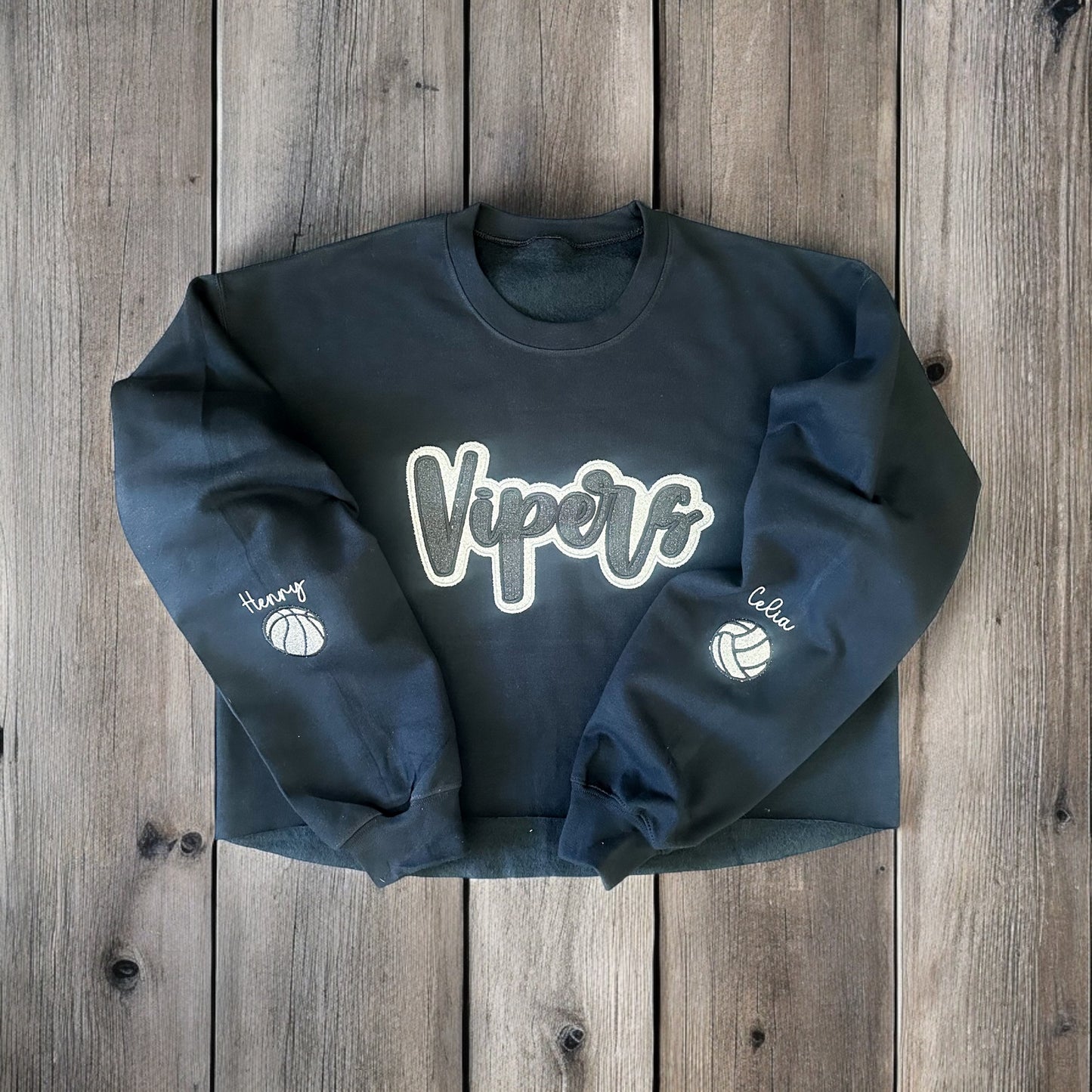 Custom Vipers Script Appliqué Sweatshirt