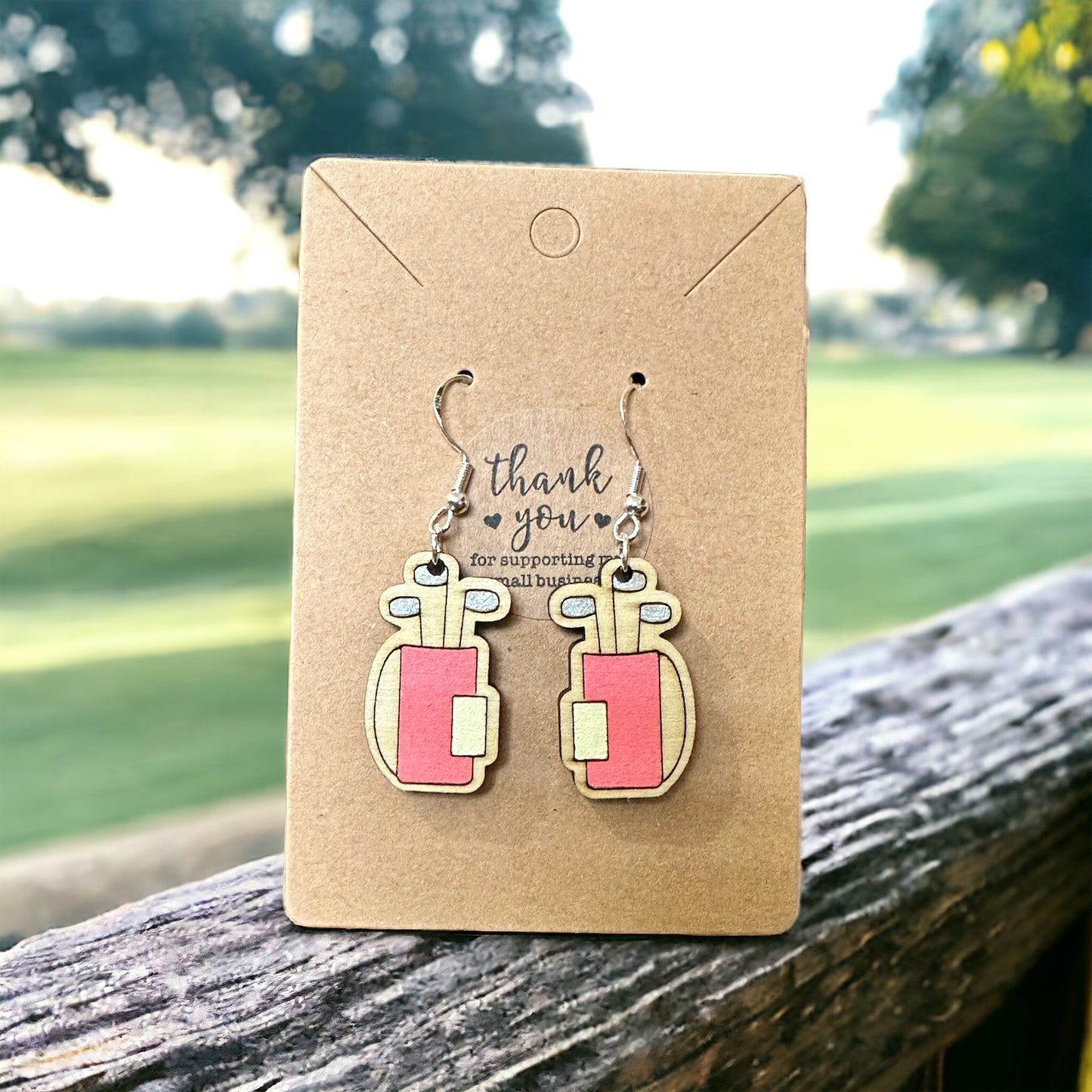 Golf Bag and Clubs Earrings
