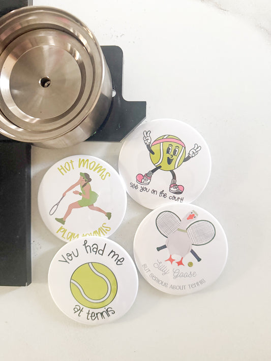 Silly but Serious About Tennis Button
