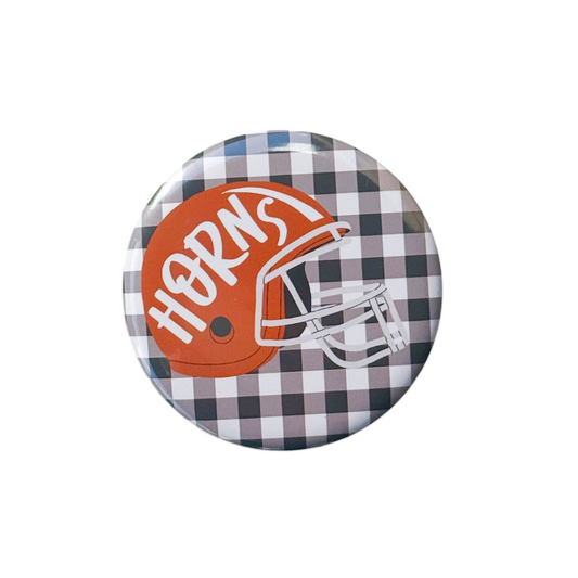 Horns Up Game Day Button
