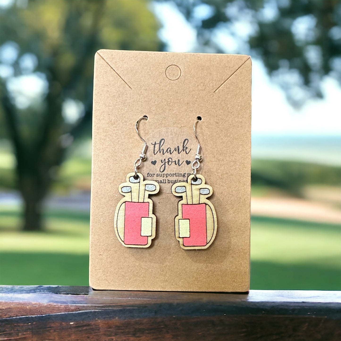 Golf Bag and Clubs Earrings