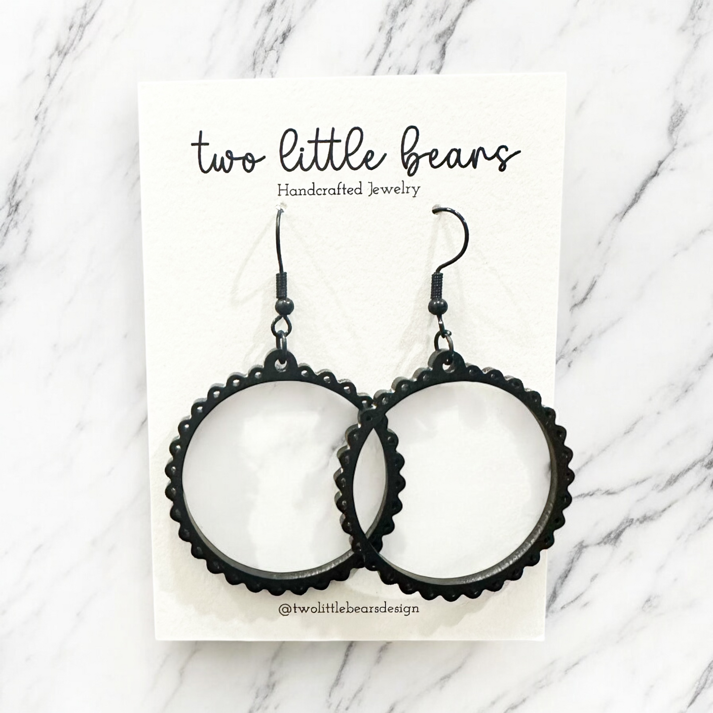 Viper Black Eyelet Acrylic Earrings