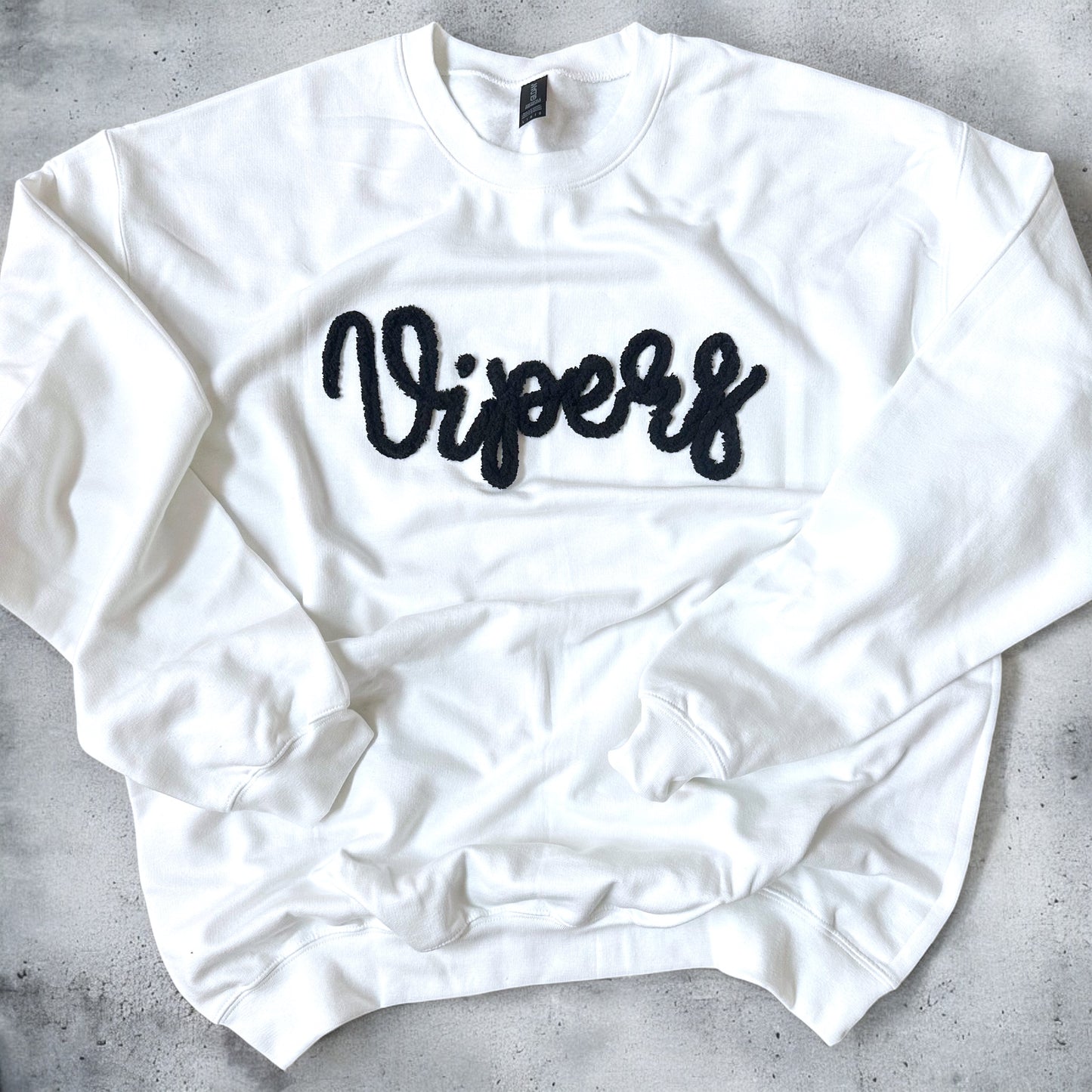 Viper Chenille Style Script Sweatshirt