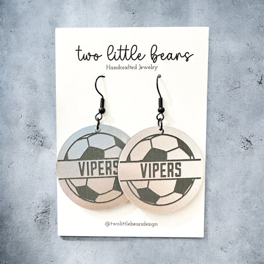 Viper Acrylic Soccer Earrings