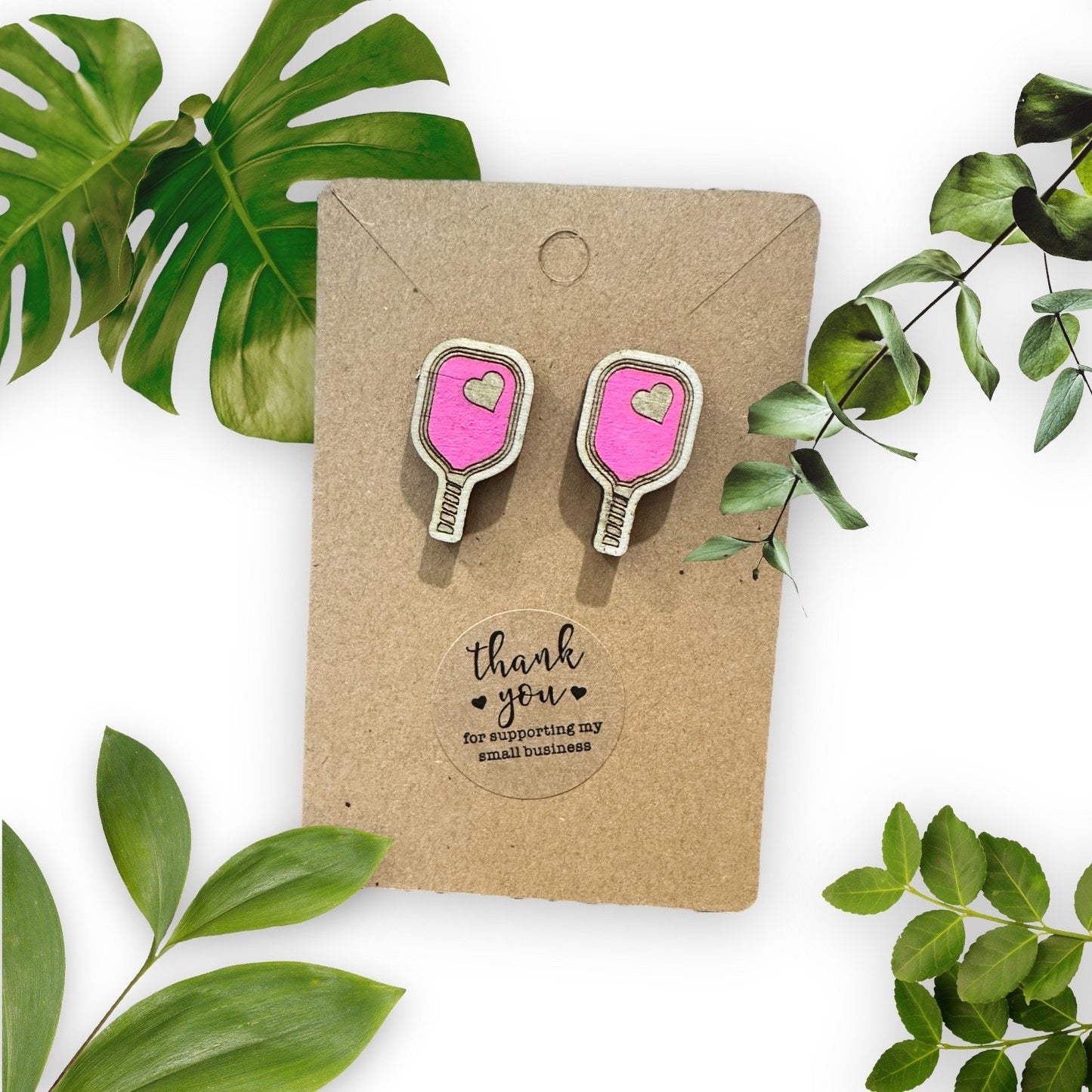Pickleball Paddle Love Earrings