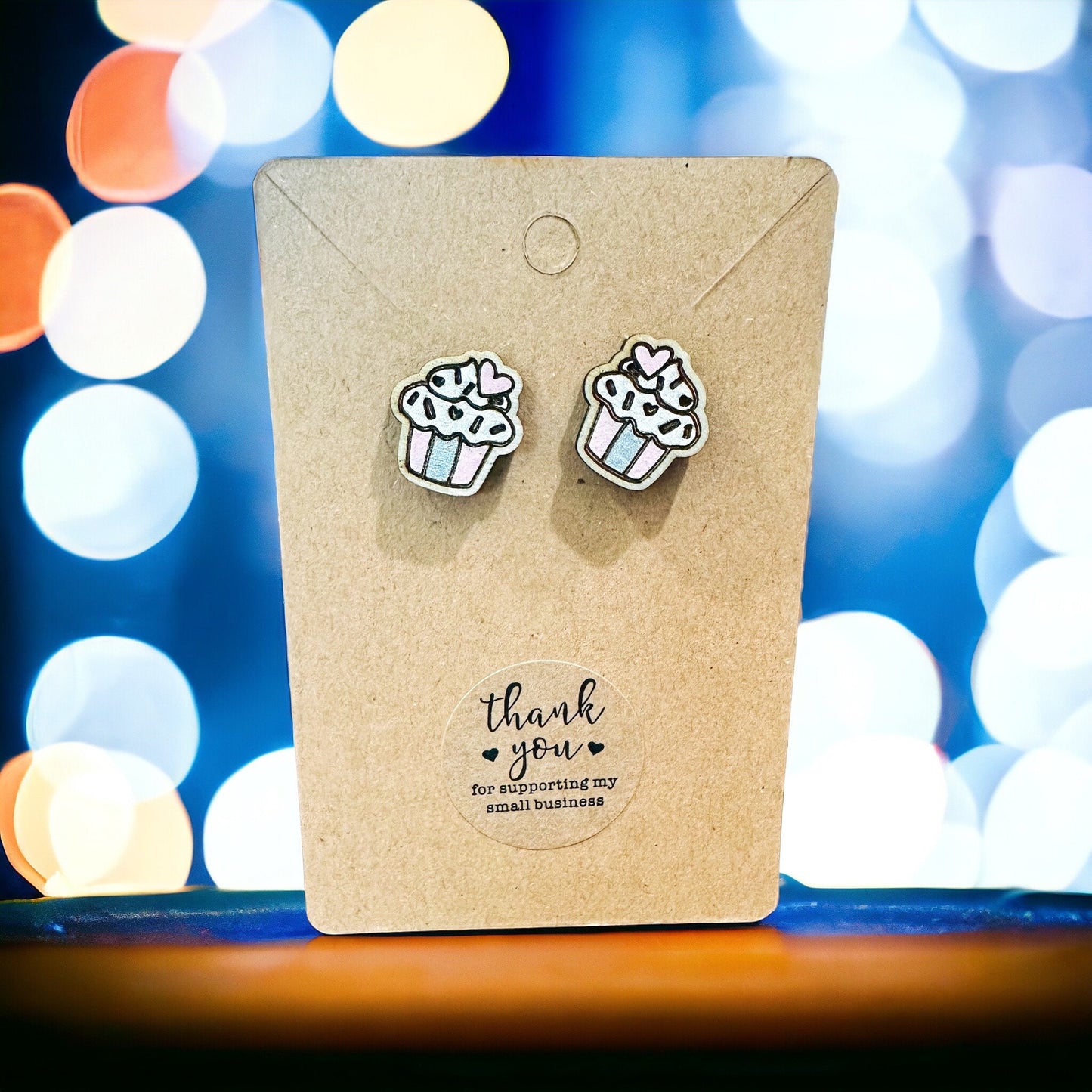 Sweet Treat Silver & Pink Cupcake Earrings
