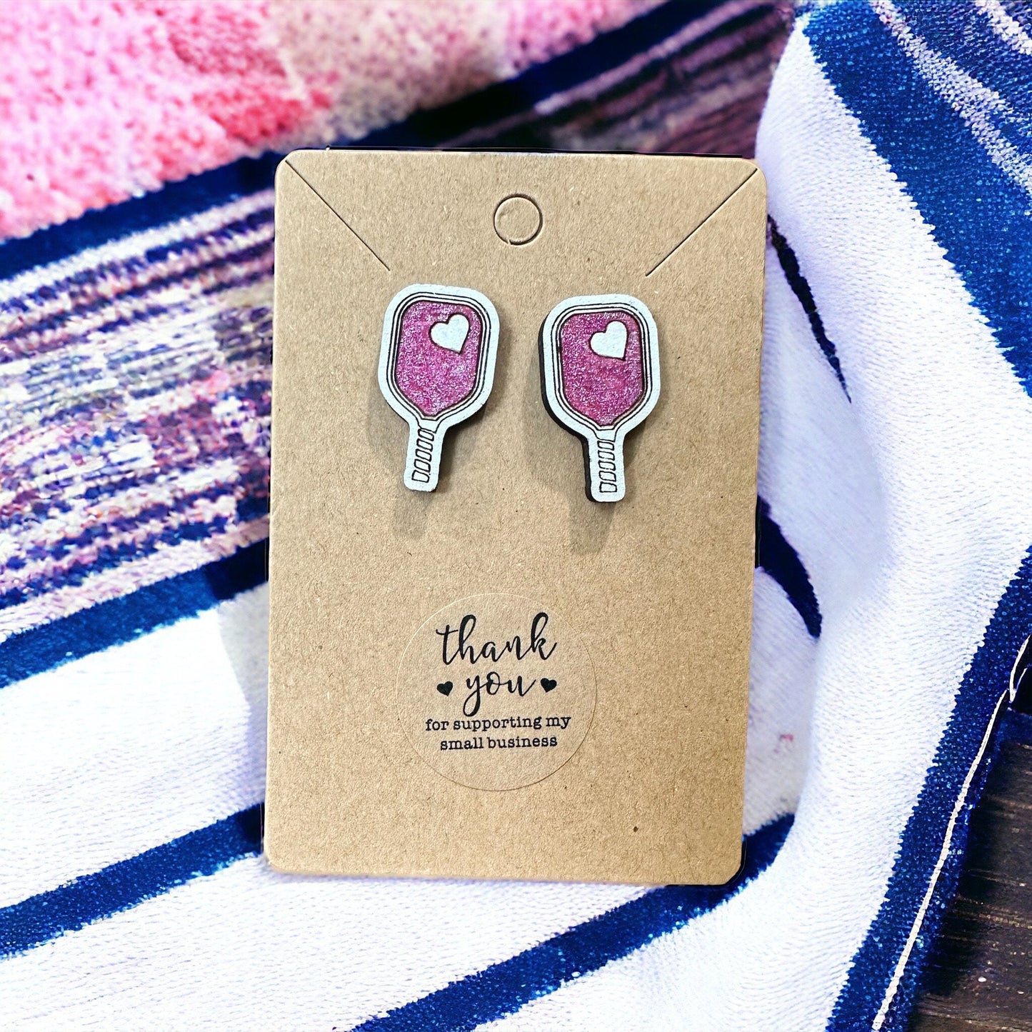 Pickleball Paddle Love Earrings