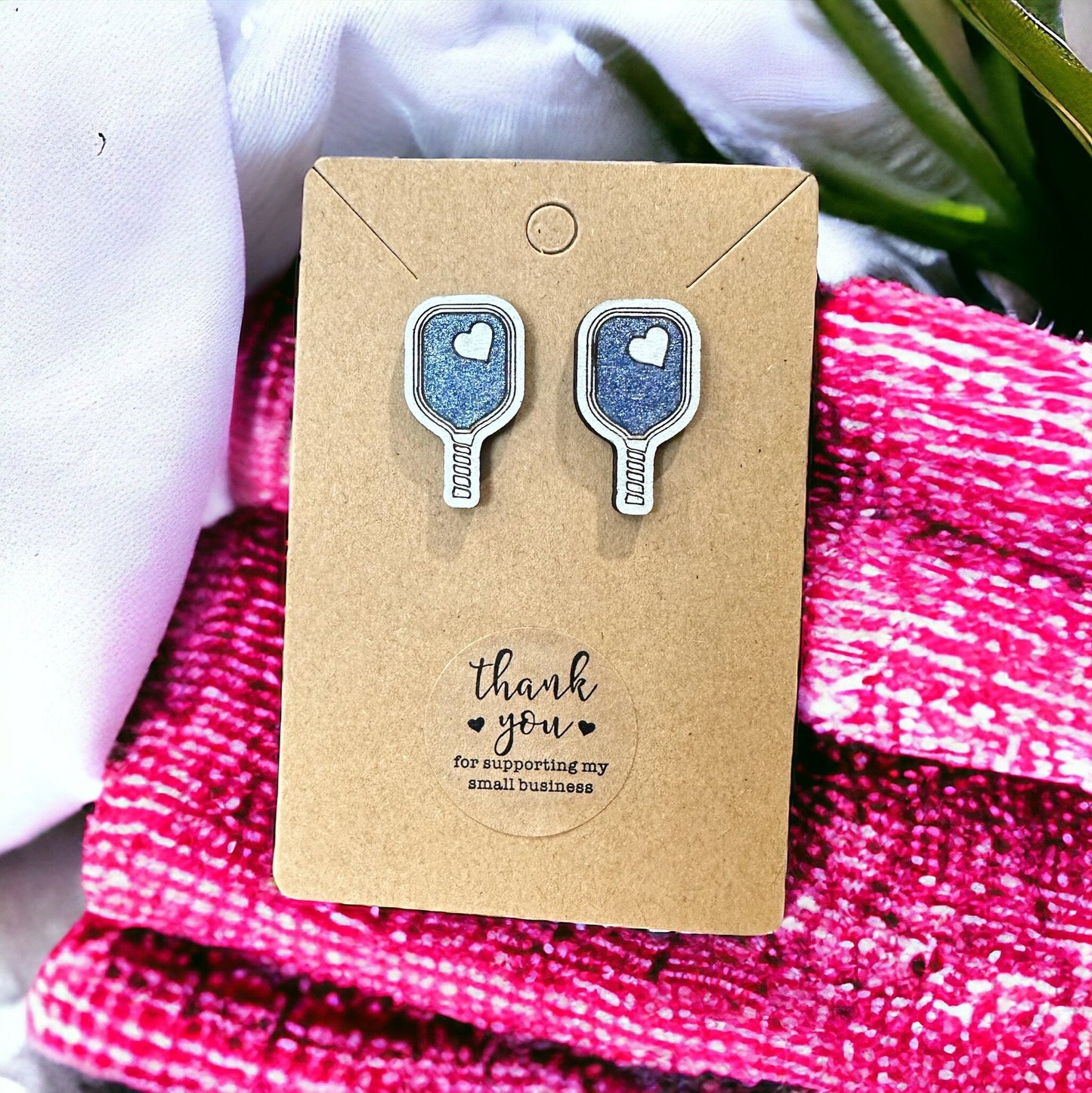 Pickleball Paddle Love Earrings