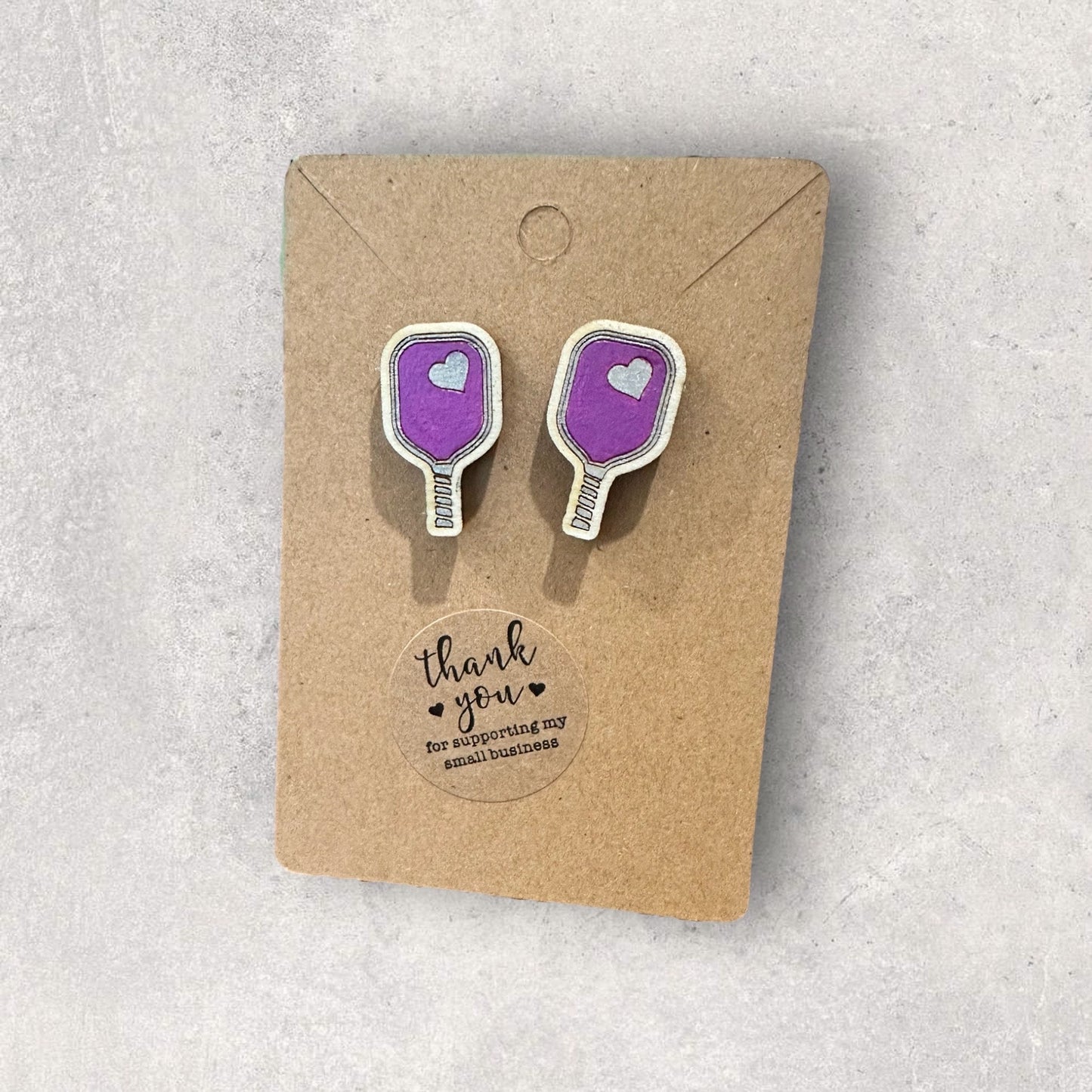Pickleball Paddle Love Earrings