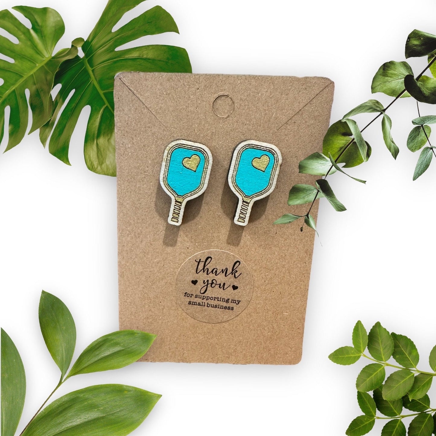 Pickleball Paddle Love Earrings