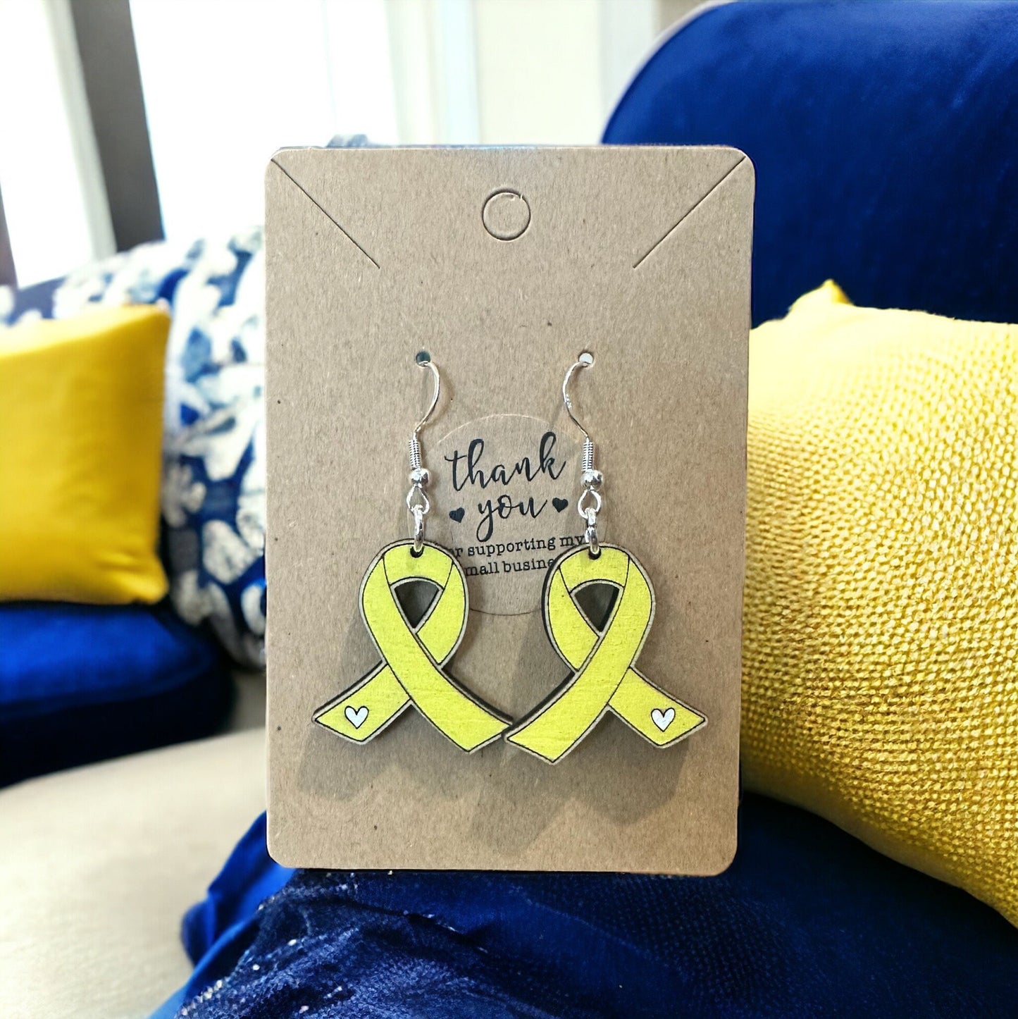 Yellow Ribbon Awareness Earrings