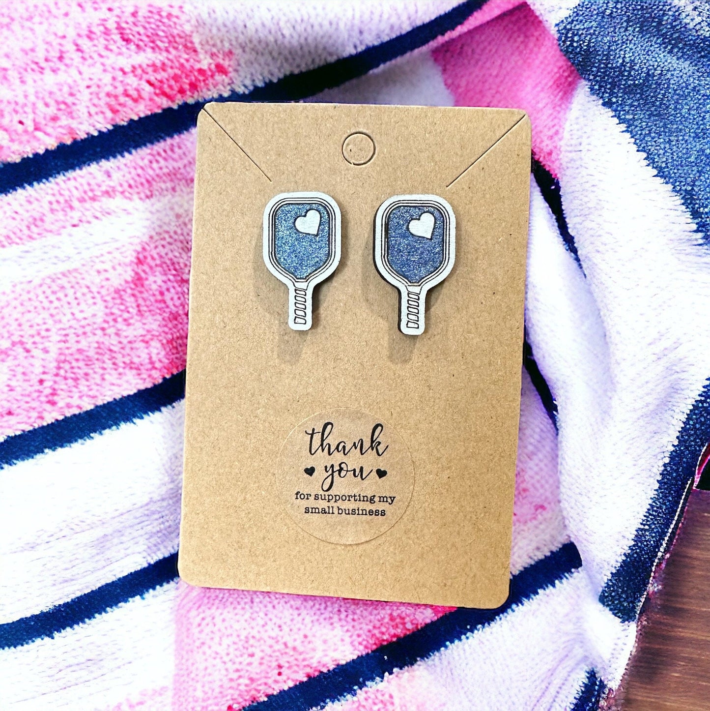 Pickleball Paddle Love Earrings