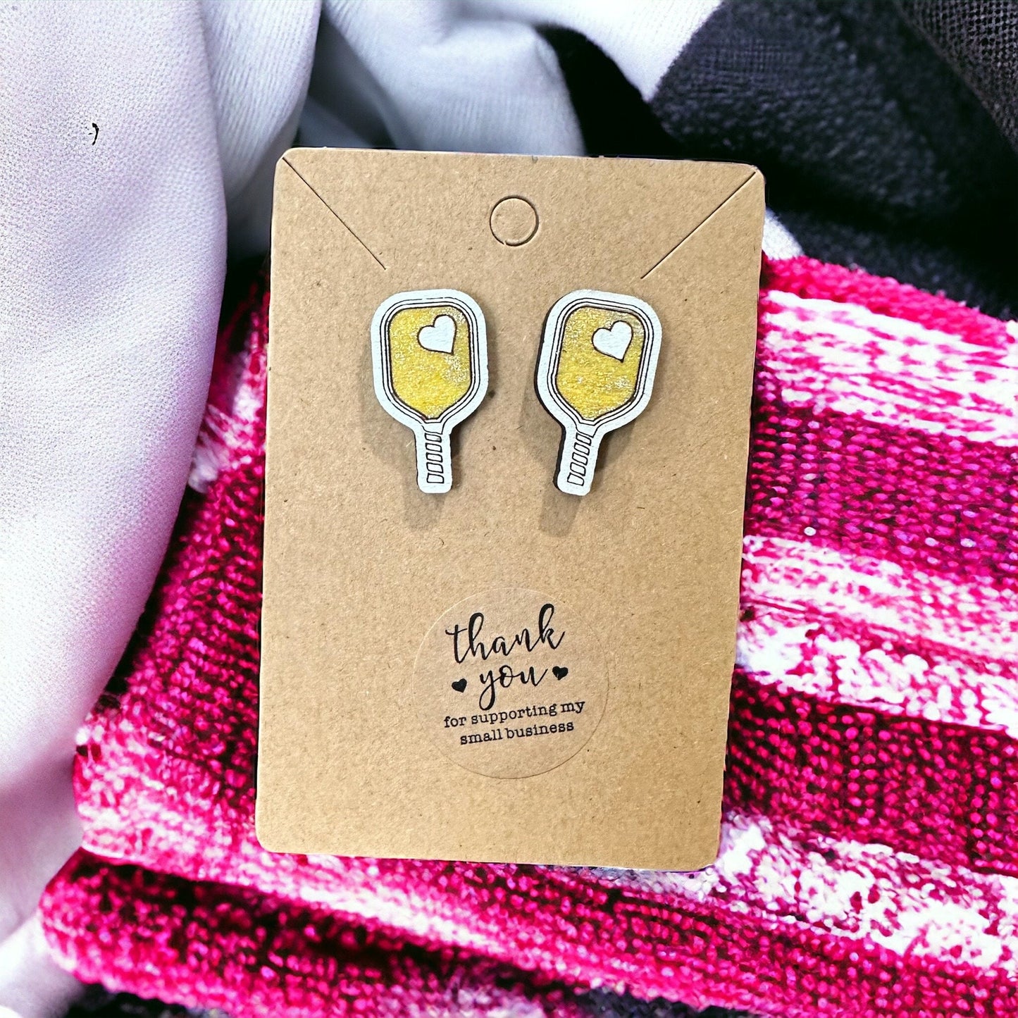 Pickleball Paddle Love Earrings