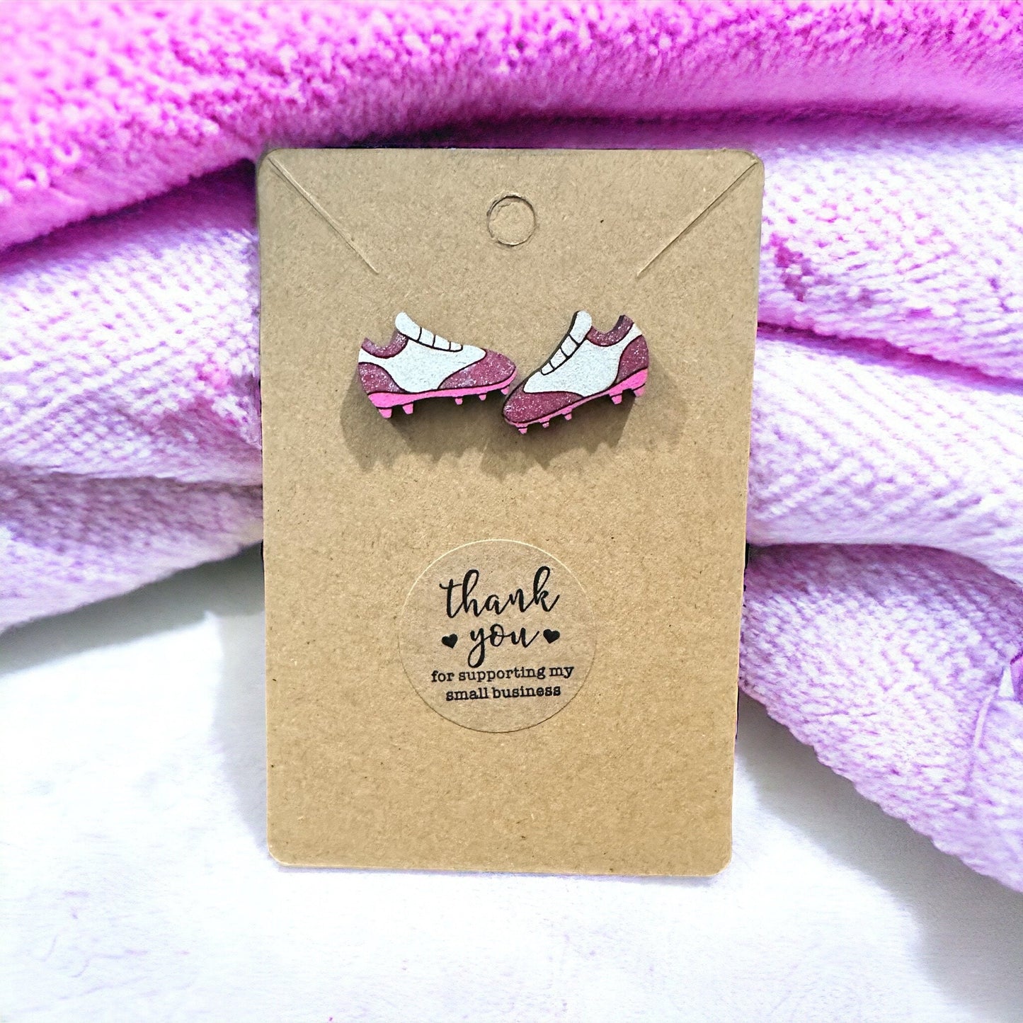 Soccer Cleats Glitter Earrings