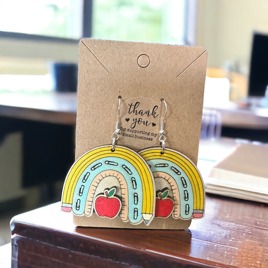 Rainbow School Layered Earrings