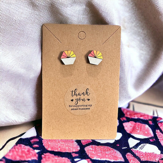 Geometric Hexagon Earrings