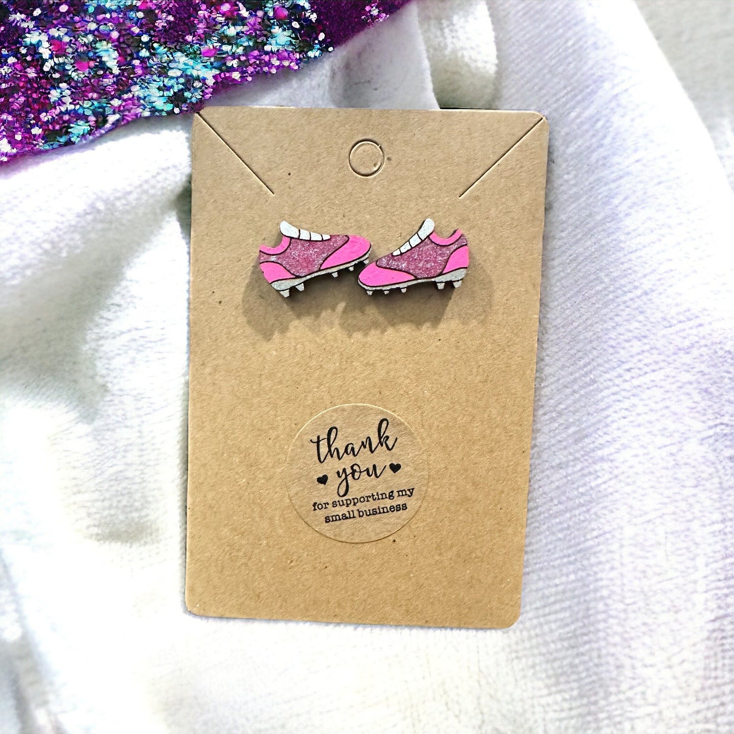 Soccer Cleats Glitter Earrings