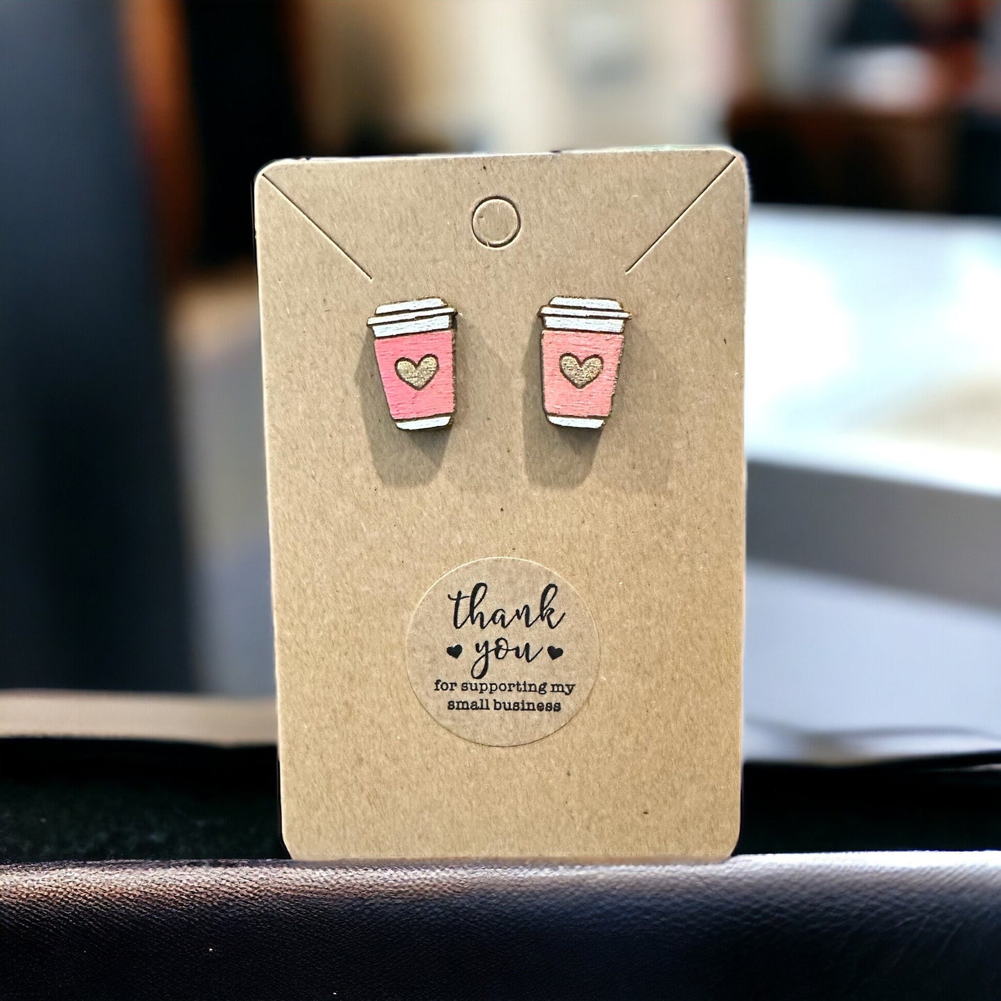 Coffee Earrings Pink & Gold | Starbucks | Coffee | Espresso