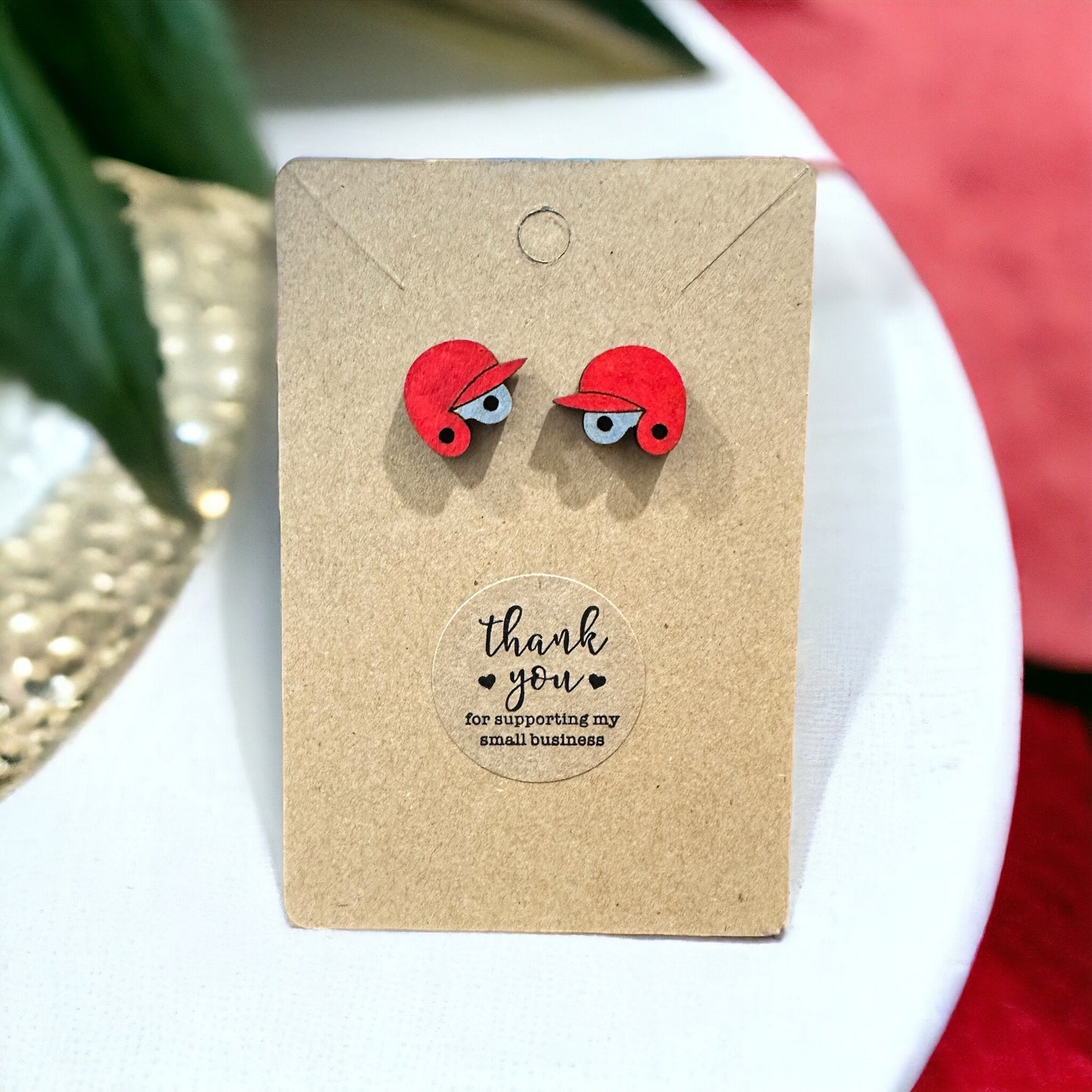 Batter Up Helmet Earrings