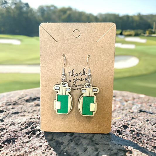 Golf Bag and Clubs Earrings