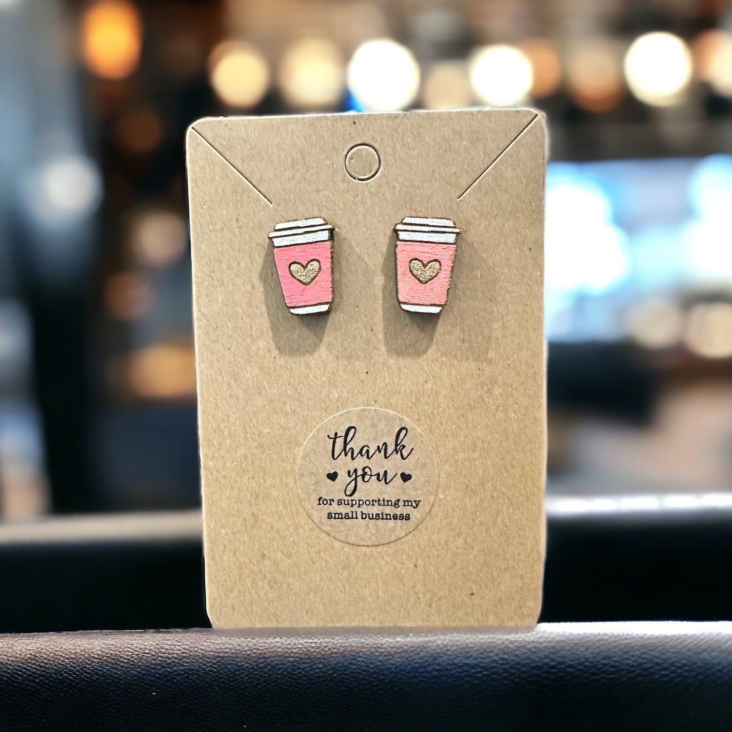 Coffee Earrings Pink & Gold | Starbucks | Coffee | Espresso