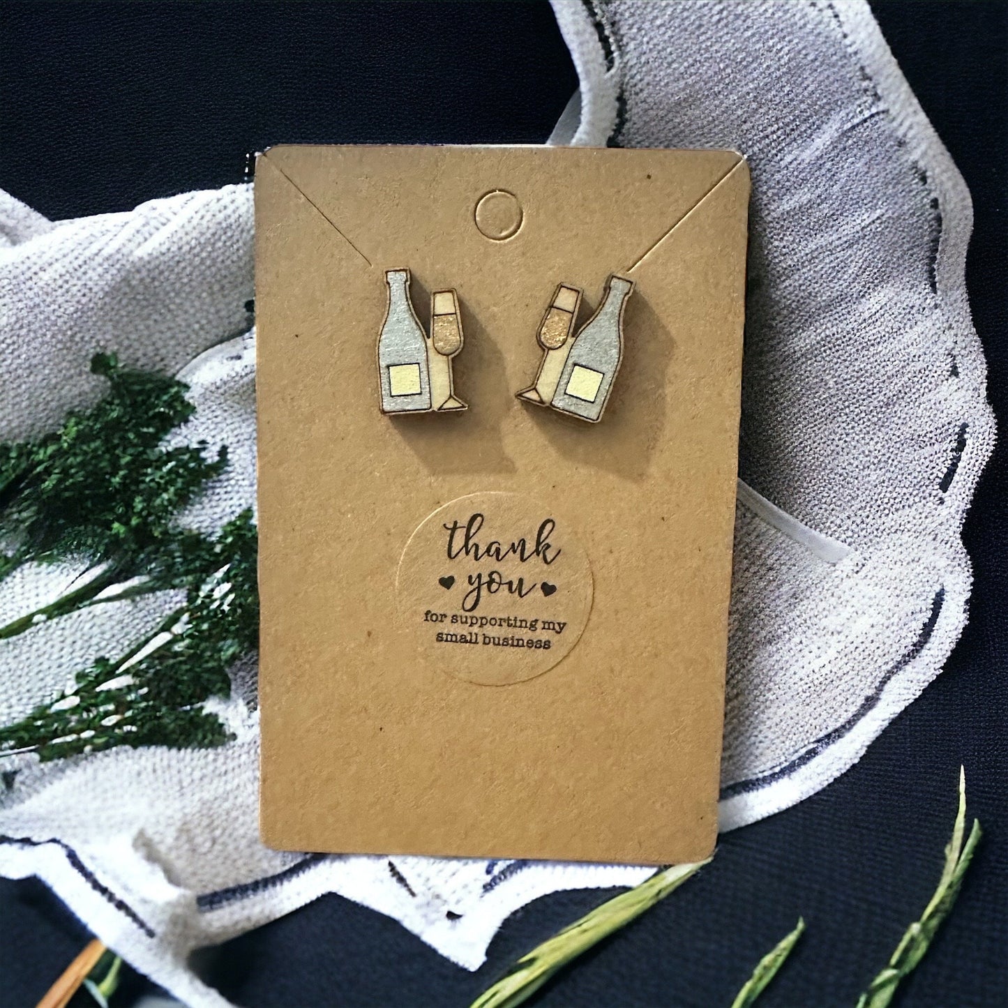 Pop the Cork! Champagne Earrings