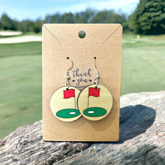 Golf Course Flag Earrings