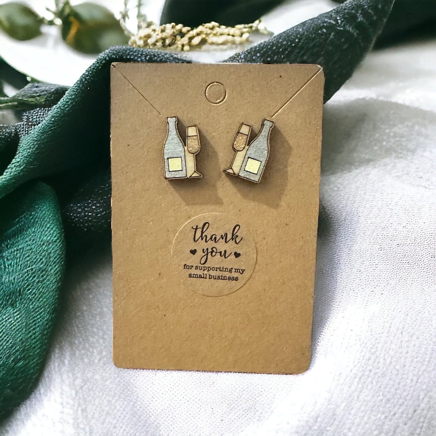 Pop the Cork! Champagne Earrings