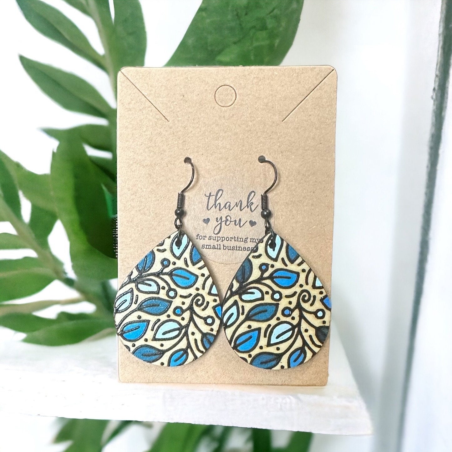 Color Burst Leaf Earrings