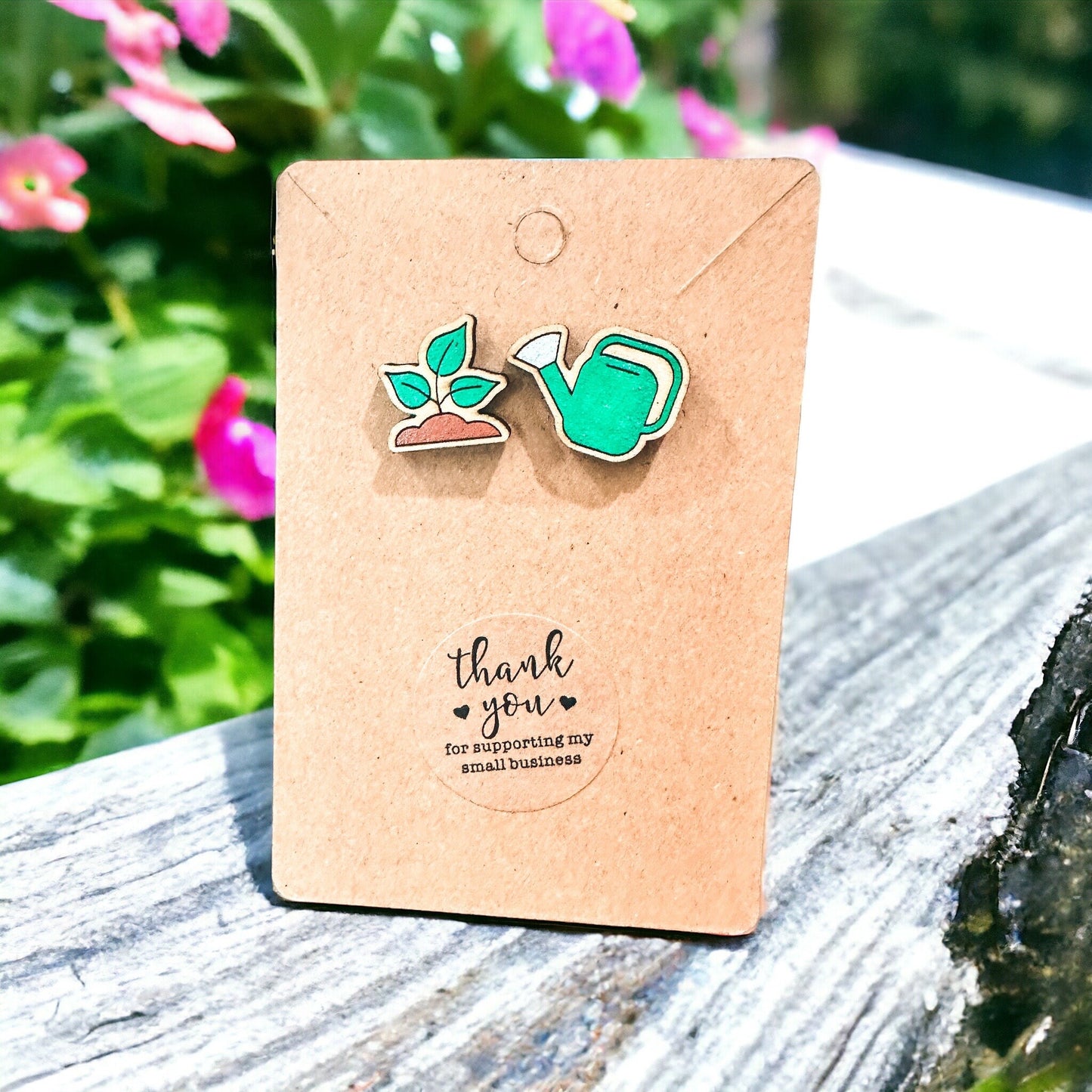 Gardening Plant + Watering Can Earrings