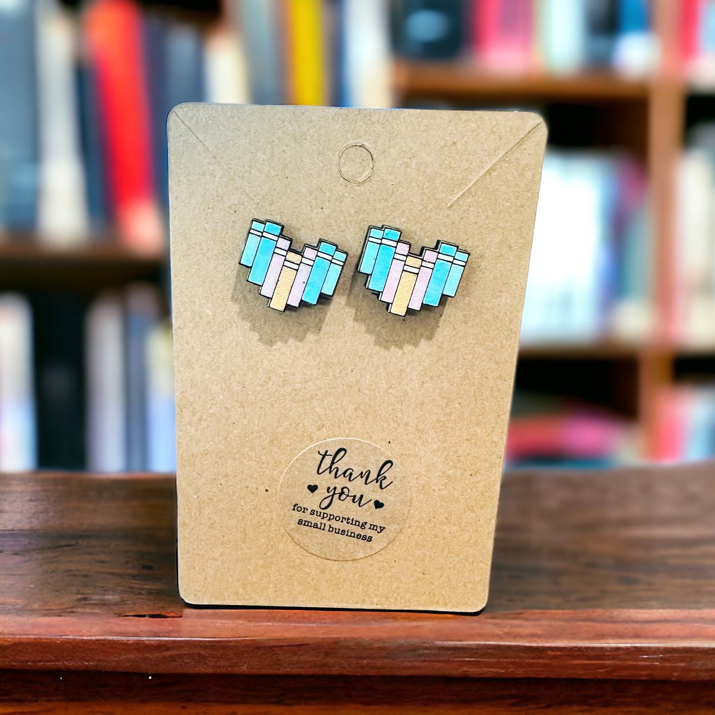 Book Heart Earrings