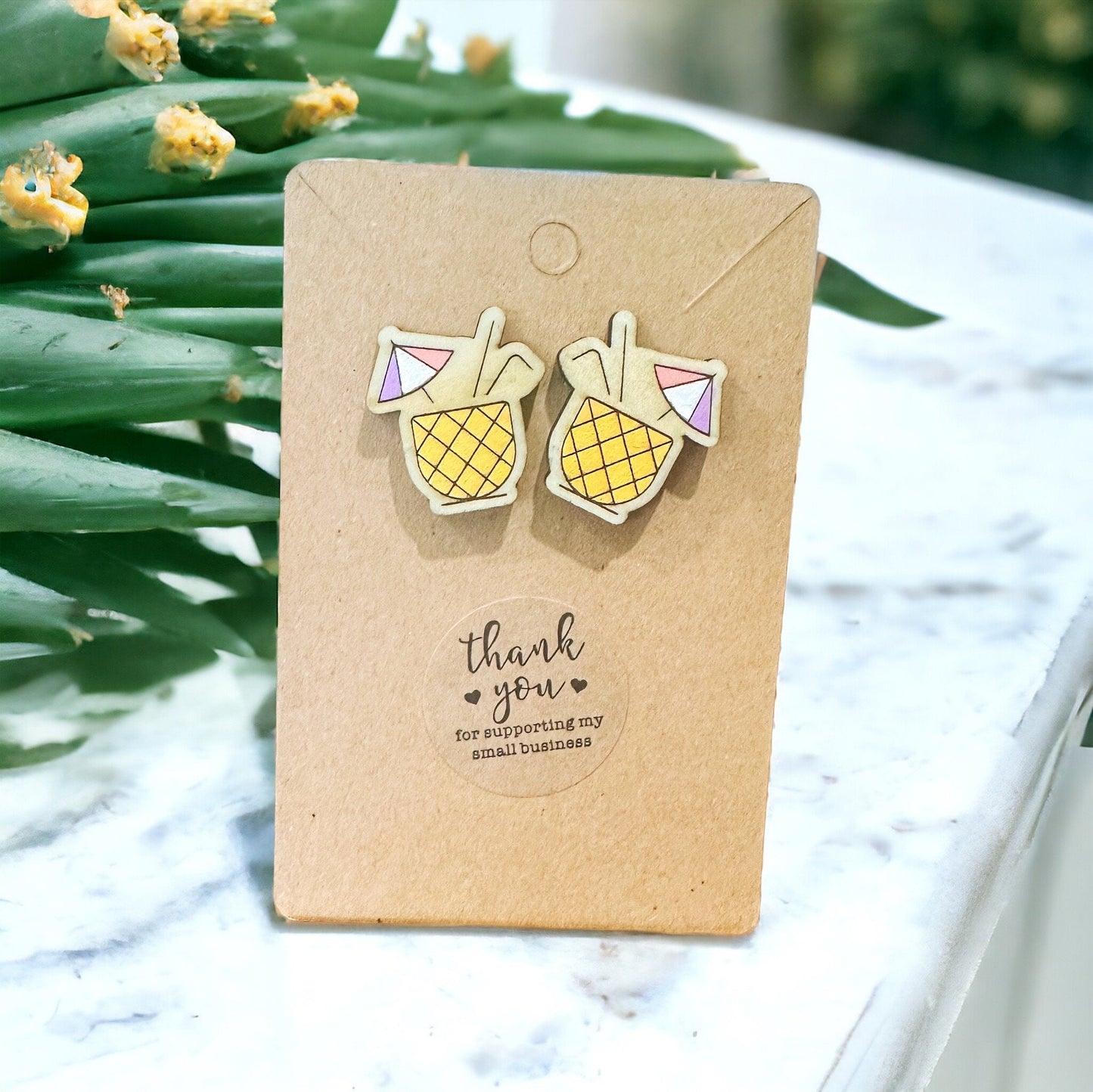 Happy Hour Pineapple Cocktail Earrings