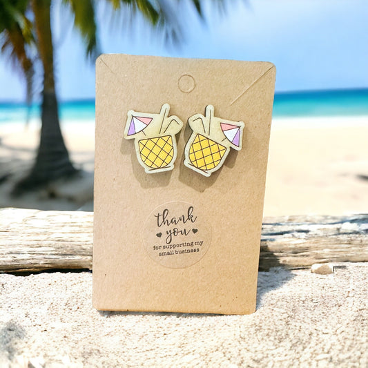 Happy Hour Pineapple Cocktail Earrings