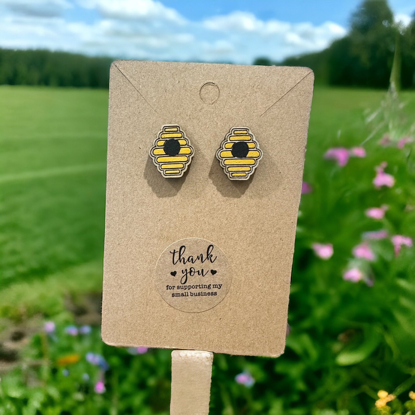 Beehive Stud/ Post Earrings | Spring | Summer