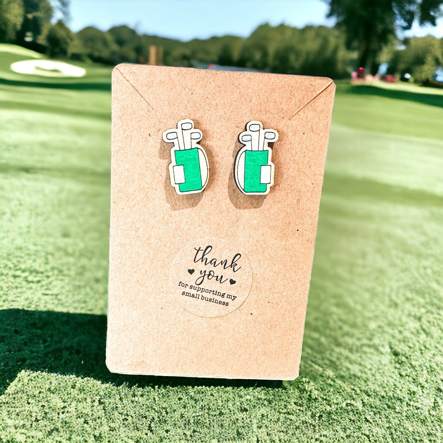 Golf Bag and Clubs Earrings