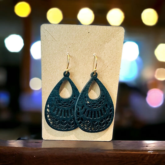 Teardrop Lace Cutout Earrings