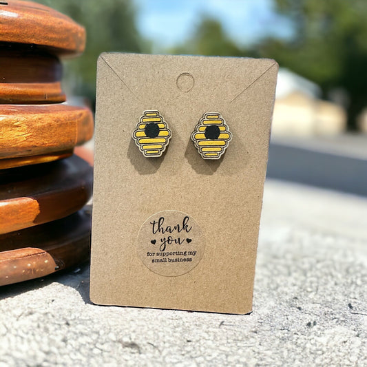 Beehive Stud/ Post Earrings | Spring | Summer