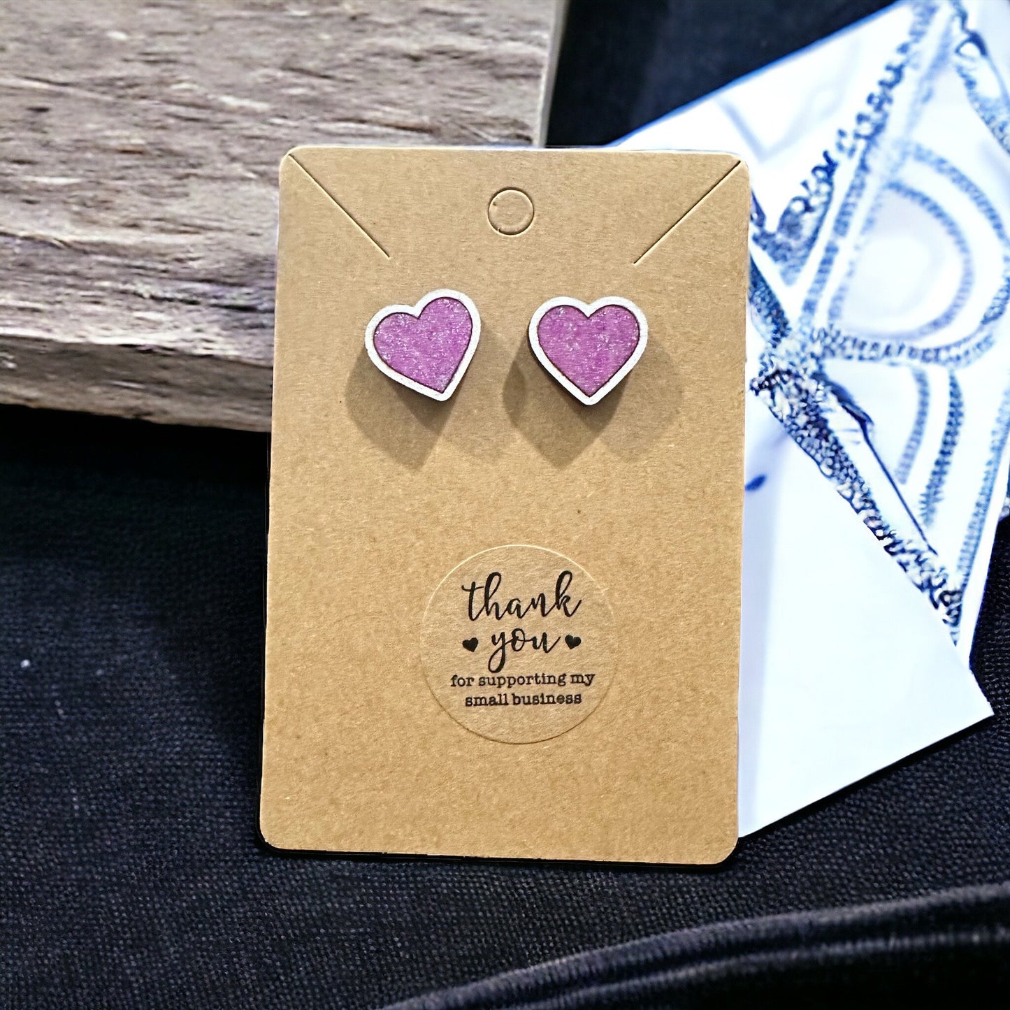 Glitter Heart Medium Earrings