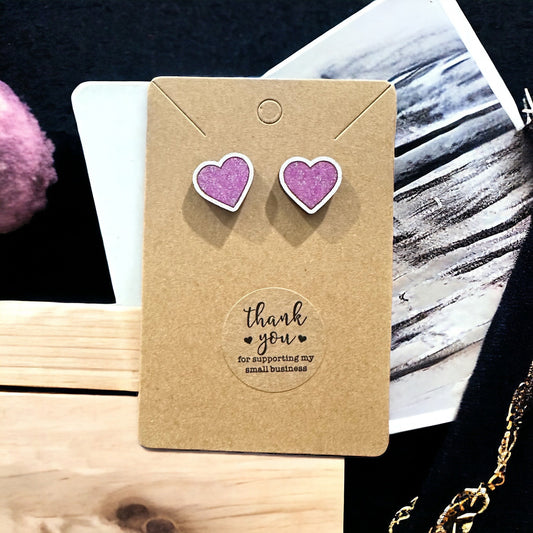 Glitter Heart Medium Earrings