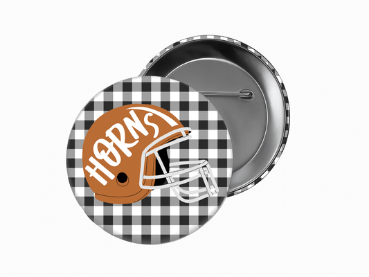 Horns Up Game Day Button