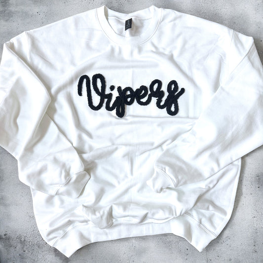 Viper Chenille Style Script Sweatshirt