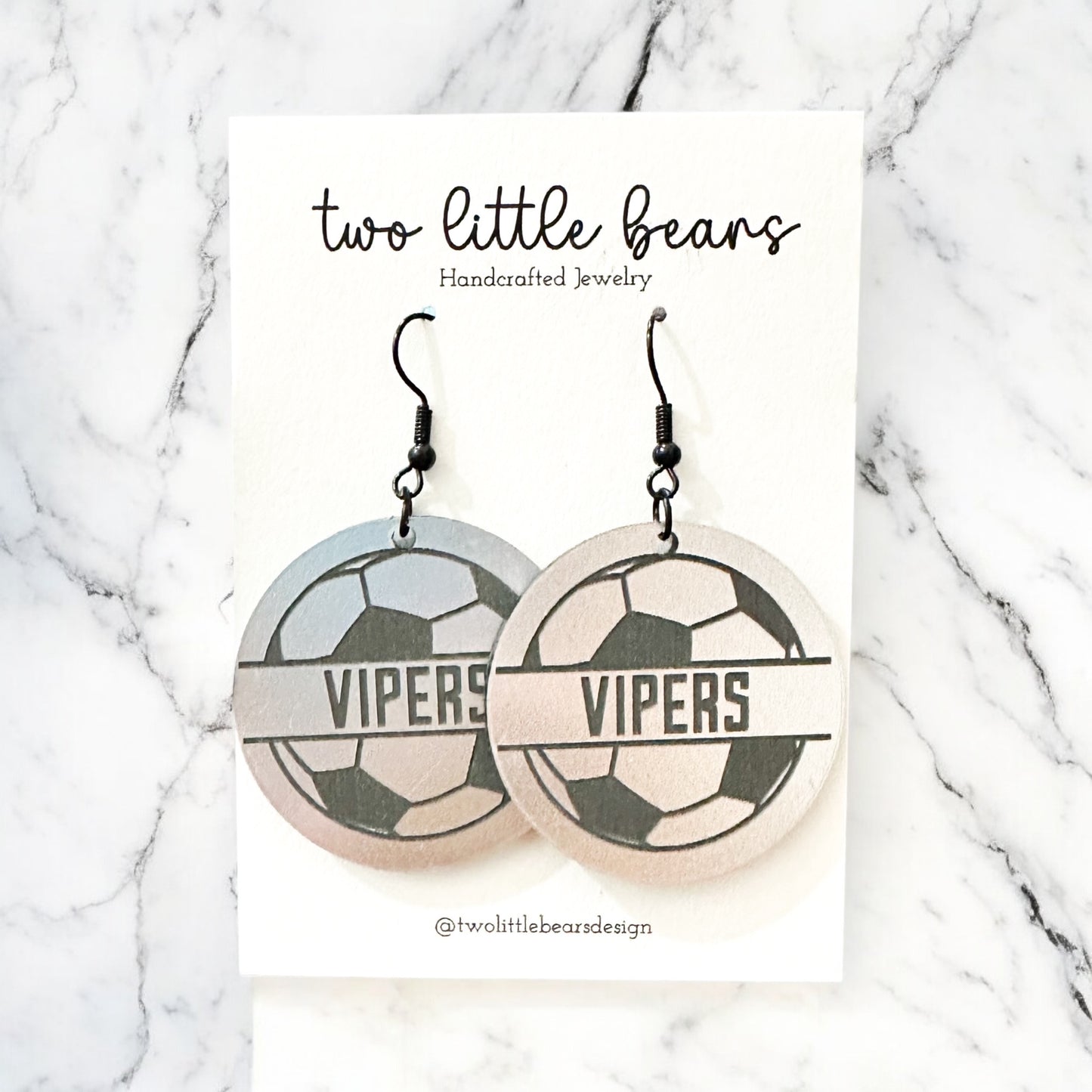 Viper Acrylic Soccer Earrings