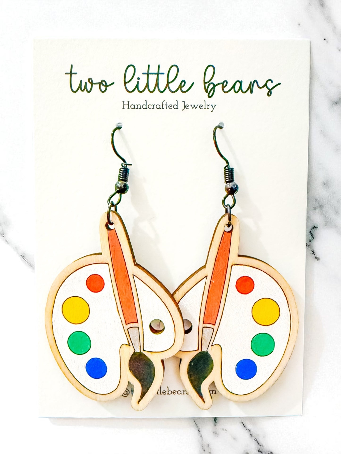 Paintbrush + Paint Earrings
