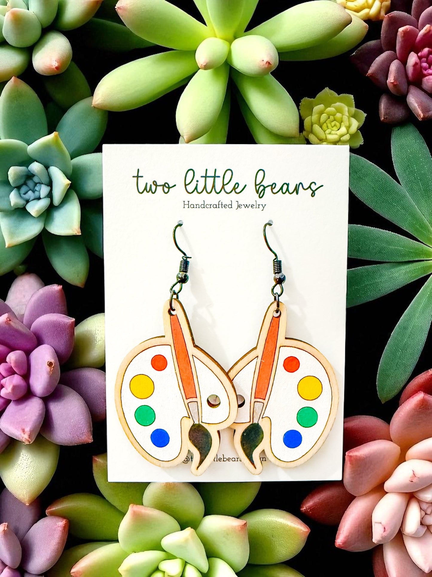 Paintbrush + Paint Earrings