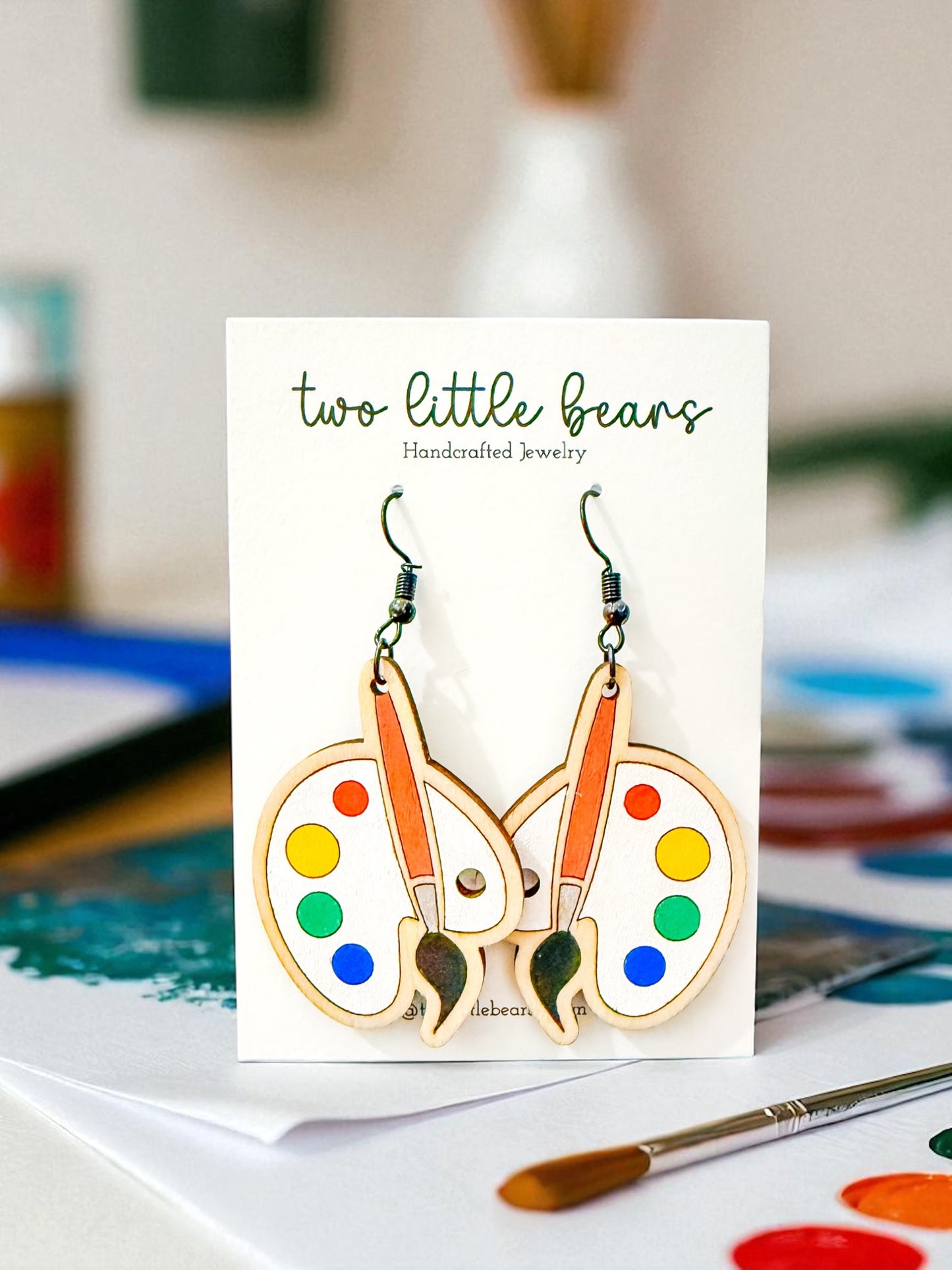 Paintbrush + Paint Earrings