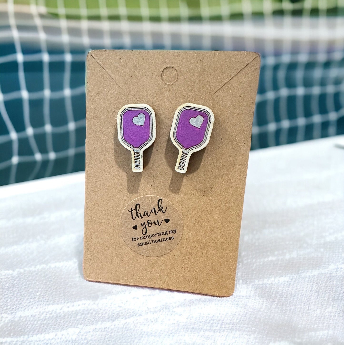 Pickleball Paddle Love Earrings