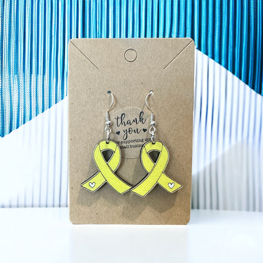 Yellow Ribbon Awareness Earrings