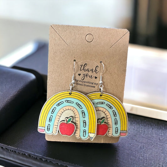 Rainbow School Layered Earrings