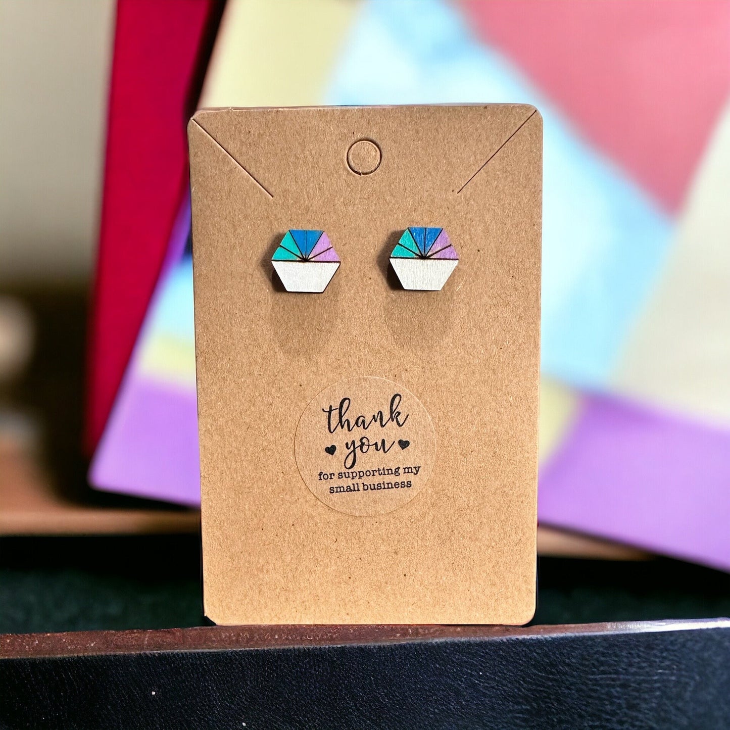 Geometric Hexagon Earrings