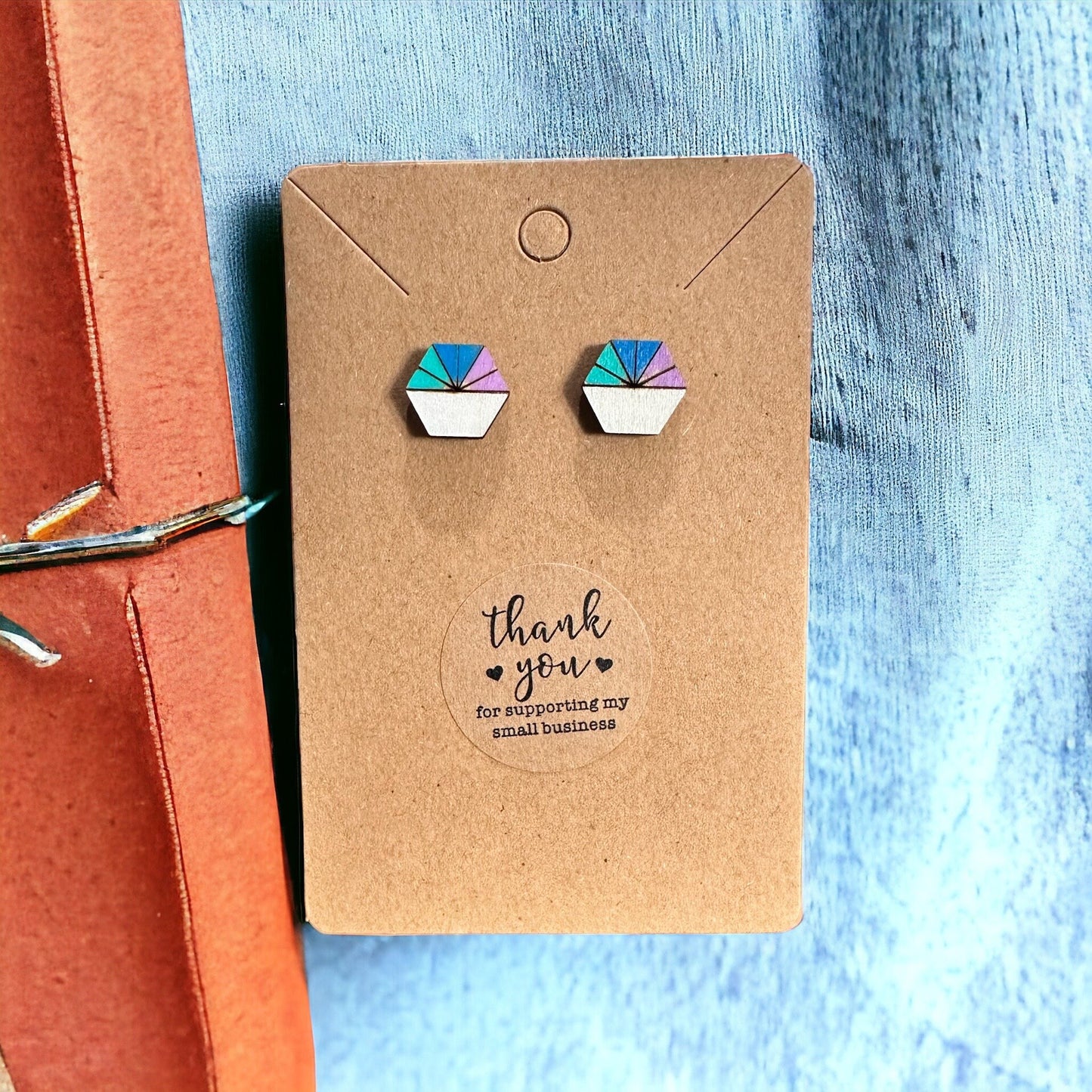 Geometric Hexagon Earrings